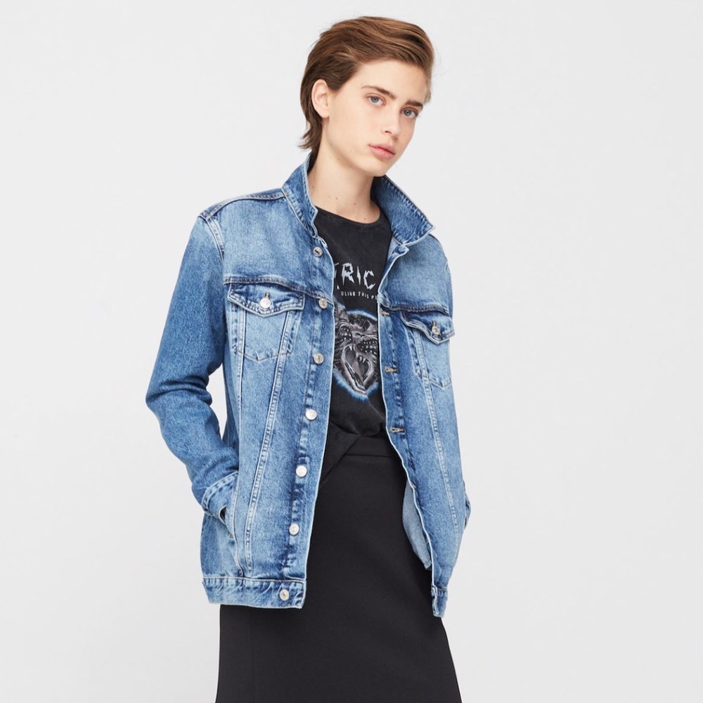 Mango Oversized Denim Jacket NWOT
